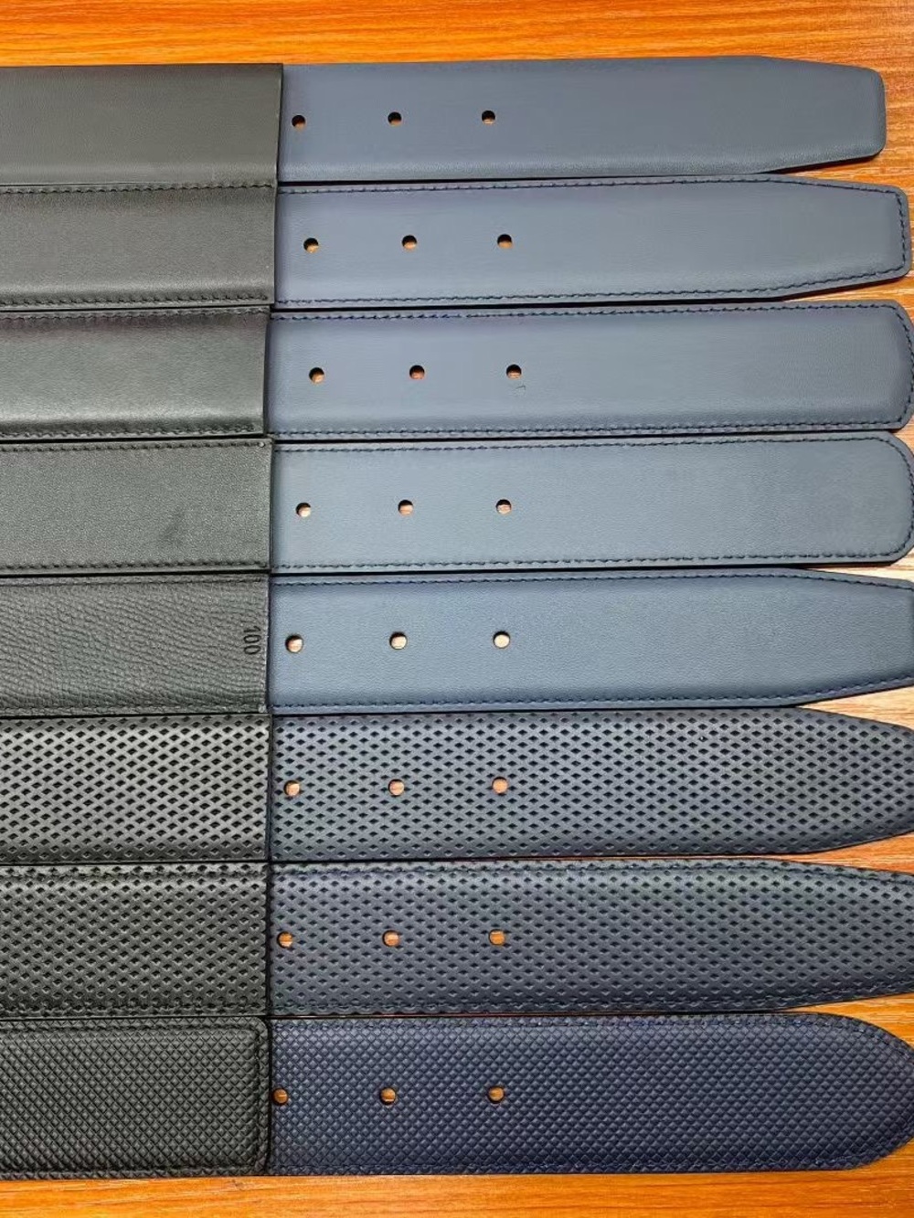 Men's Leather Dress Belt - Navy Blue